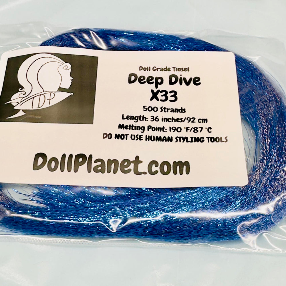 Deep Dive X33 Dark Blue Doll Grade Tinsel Shiny Doll Hair