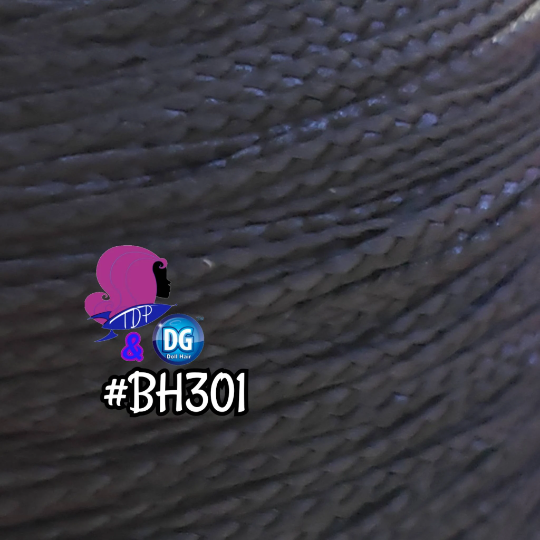 DG Nylon Micro Braids Black BH301  1.5mm, 2mm, 1oz 36in Doll Hair