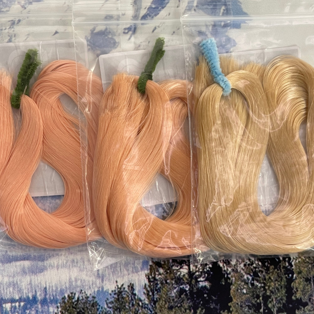 Japanese Saran Artist Pack Peachy Tones 3oz Three Color Bundle Doll Hair for Rerooting