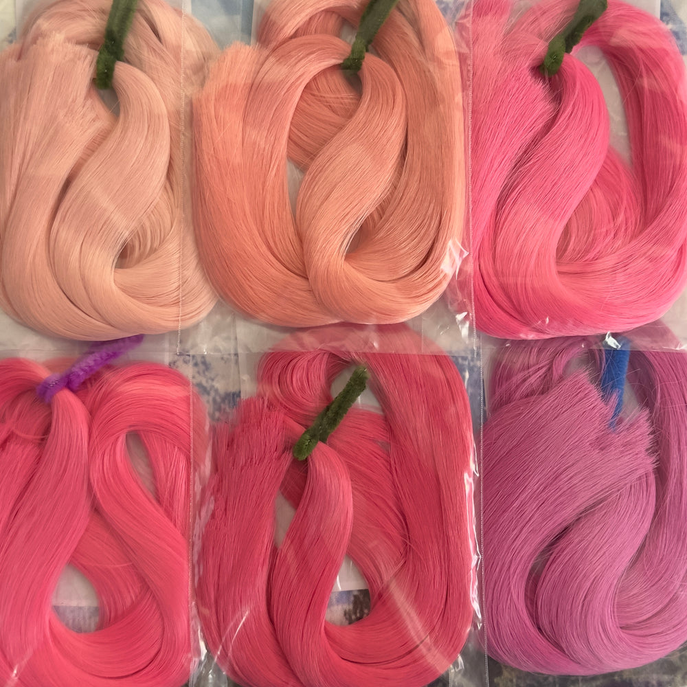 Japanese Saran Artist Pack Pinks 6oz Six Color Bundle Doll Hair for Rerooting
