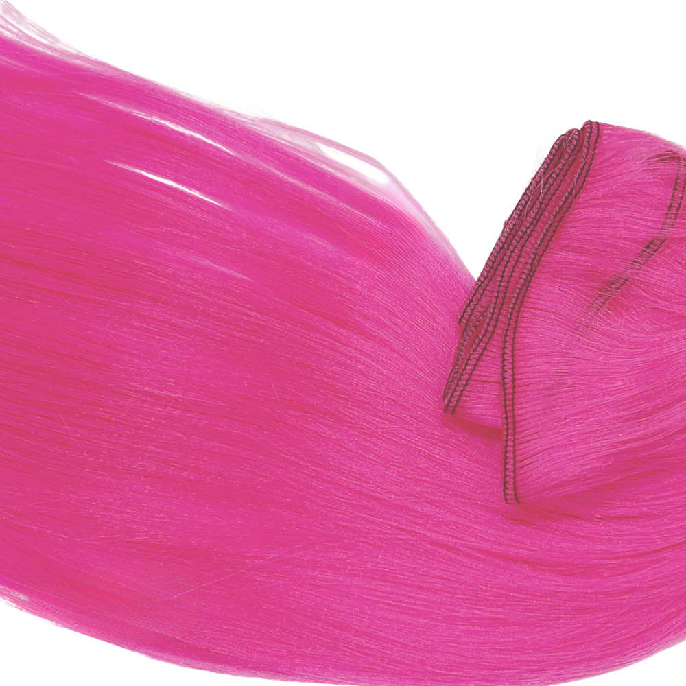 pink color doll hair extension