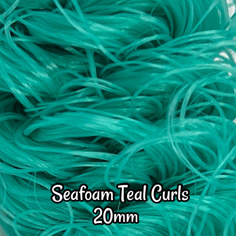 Green seafoam teal Curls 20 mm