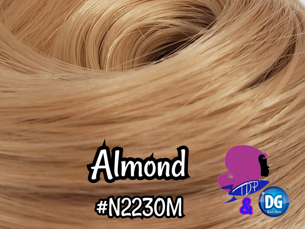 DG-HQ™ Nylon Almond N2230M 36 inch 1oz/28g hank Blonde light Brown Doll Hair for rerooting fashion dolls Standard Temperature