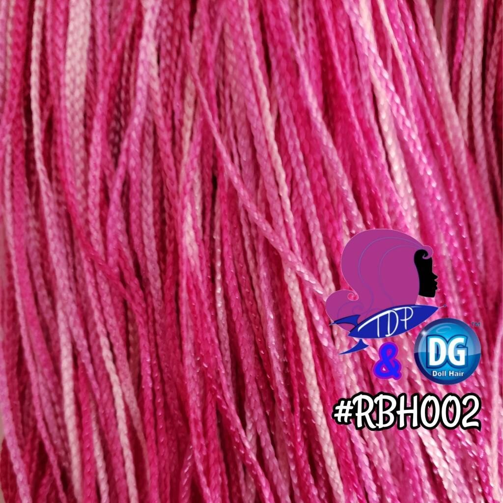 DG Nylon Micro Mini Braids Ombre Pink RBH002 2mm Doll Hair