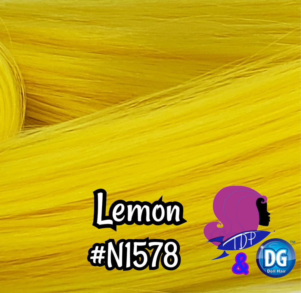 DG-HQ™ Nylon Lemon N1578 36 inch 1oz/28g hank yellow Doll Hair for rerooting fashion dolls Standard Temperature
