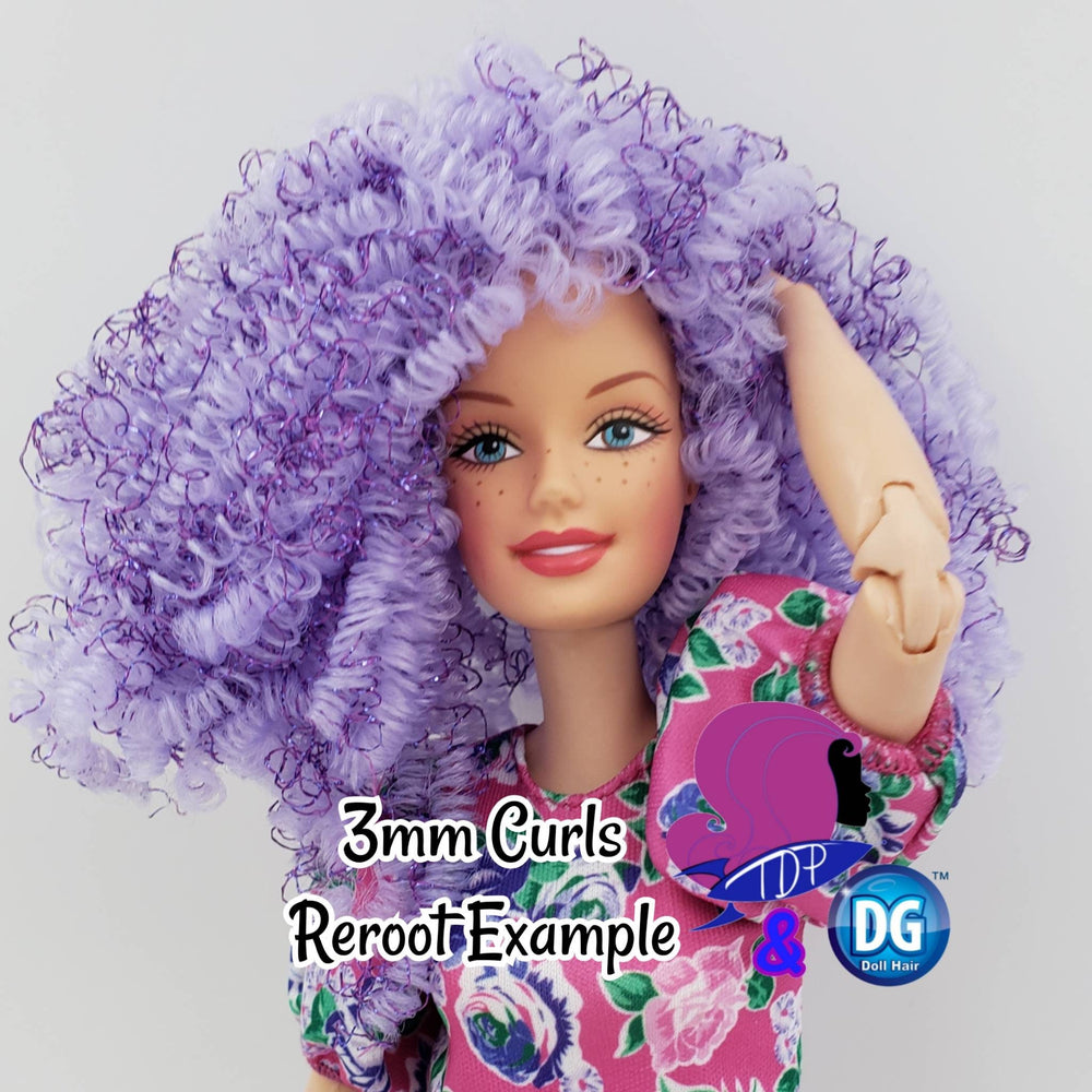 DG Curly 3mm Midnight Blue JN4095 dark blue pre-curled Doll Hair Reroot Dolls My Little Pony Barbie™ Monster High™ Ever After High