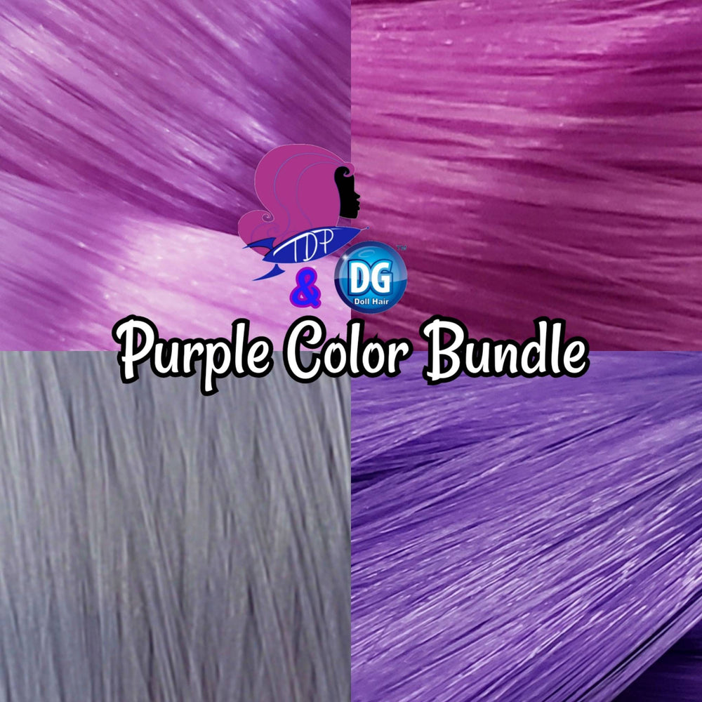 DG-HQ™ Nylon Purple 4 Color Bundle 4oz pack 28g of each Orchid N1883 Amethyst N1695 Violet N1613 Periwinkle N2207M Doll Hair for Rerooting