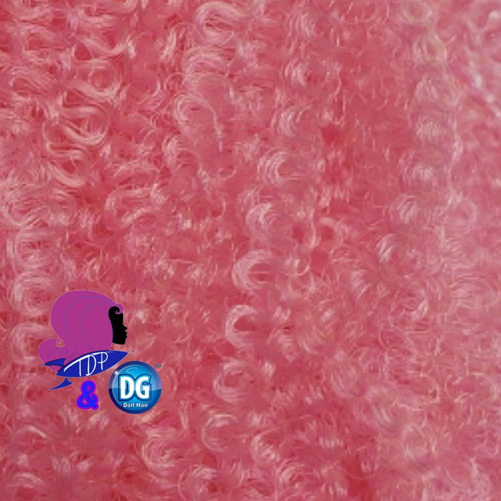 DG S-Curl Afro Blush Pink 2mm curly pre-curled 18 inch 0.5oz/14g hank Nylon Doll Hair for rerooting fashion dolls Standard Temperature