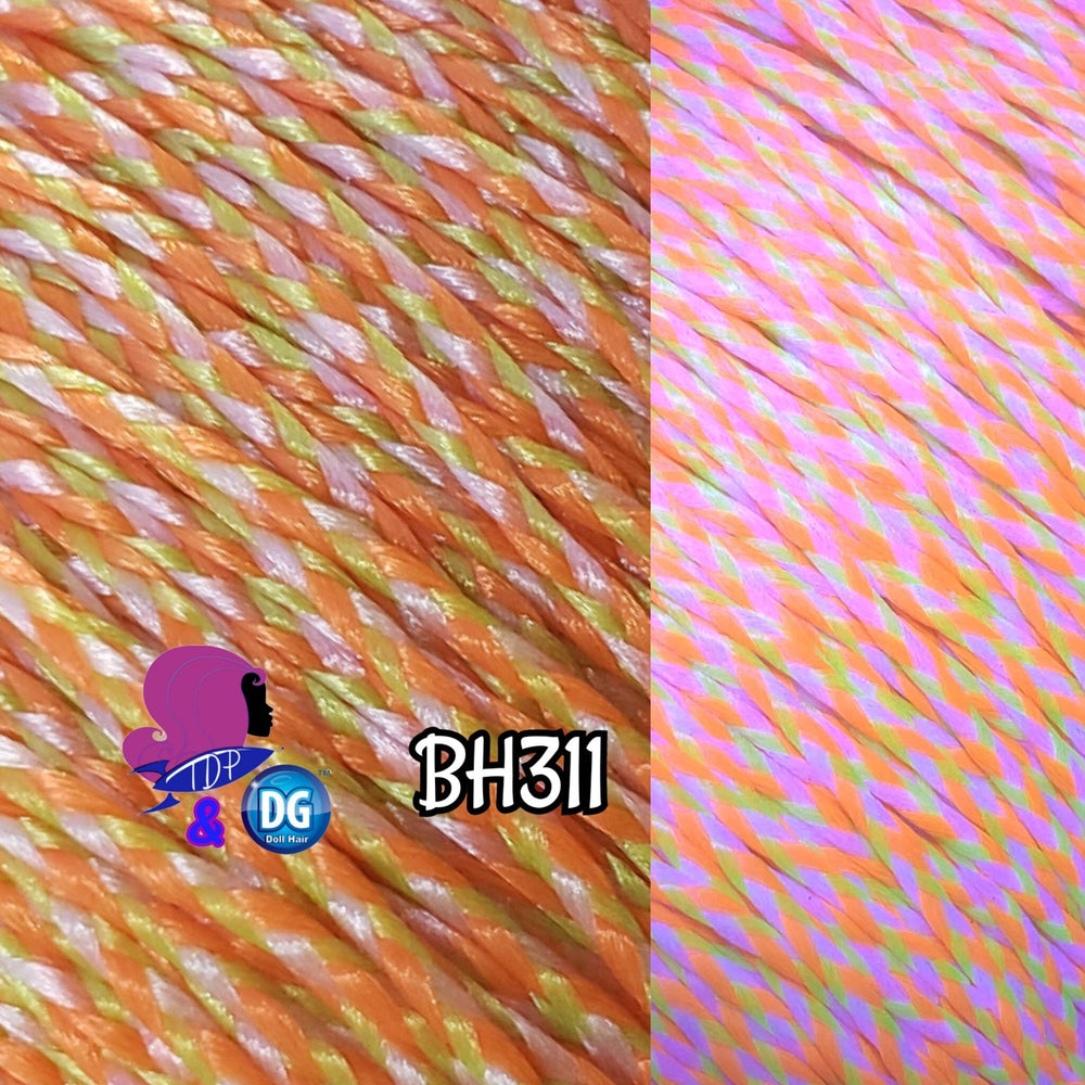 DG-HQ™ #BH311 Micro Mini Braids 2mm Doll Hair Orange Yellow Pink Metallic Black Light color change Neon Barbie™ Monster High™ Rainbow High