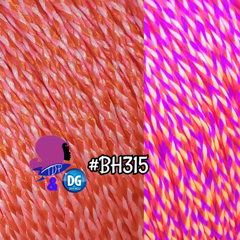 DG-HQ™ #BH315 Micro Mini Braids 2mm Doll Hair Orange White Pink Black Light Glow in the Dark Neon Barbie™ Monster High™ Rainbow High