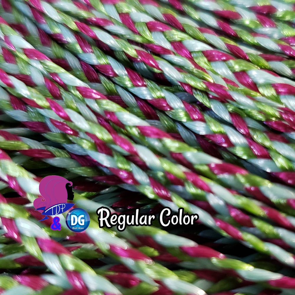 DG-HQ™ #BH346 Micro Mini Braids 2mm Doll Hair Green Blue Magenta Metallic Black Light color change Barbie™ Monster High™ Rainbow High