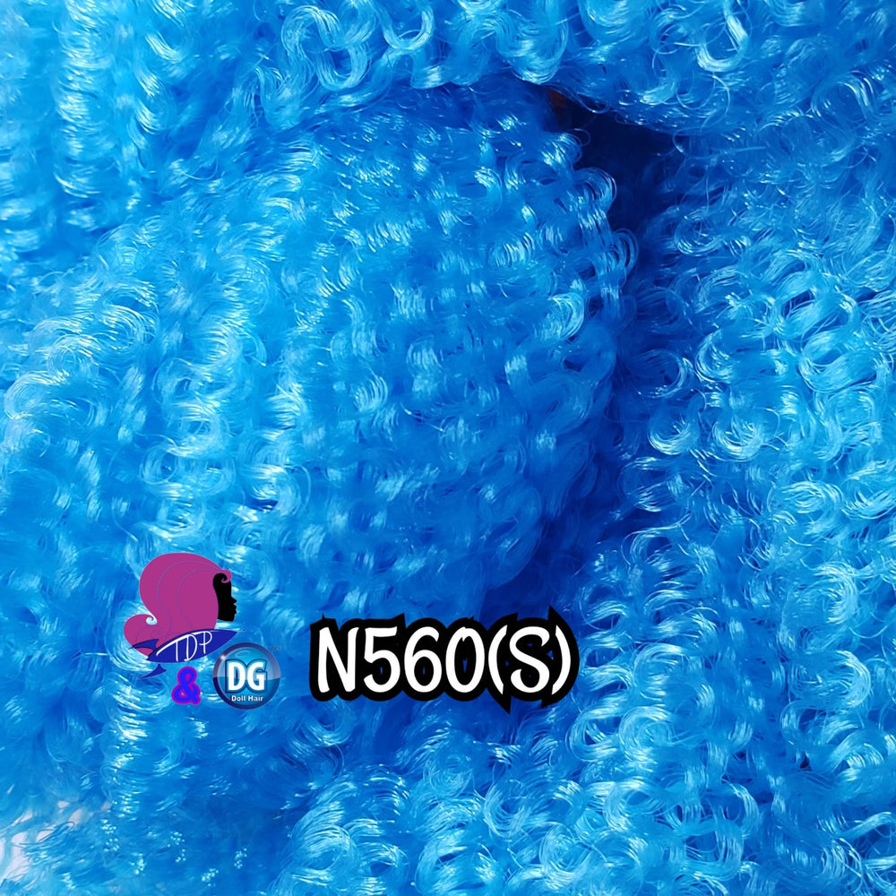 DG S-Curl Bright Turquoise 4mm N560(S) Blue Afro pre-curled Doll Hair Rerooting fashion dolls