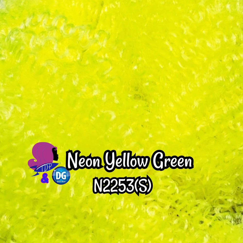 DG S-Curl Neon Yellow Green 4mm N2253(S) Afro pre-curled 18 inch 0.5oz/14g hank Nylon Doll Hair for rerooting fashion dolls