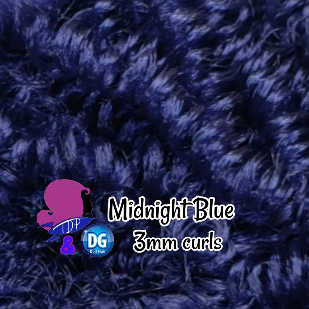 DG Curly 3mm Midnight Blue JN4095 dark blue pre-curled Doll Hair Reroot Dolls My Little Pony Barbie™ Monster High™ Ever After High