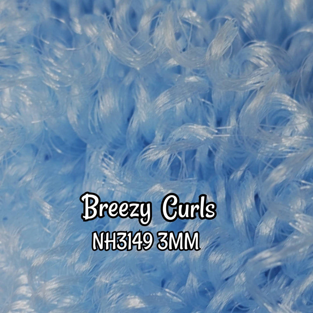 DG Curly 3mm Breezy NH3149 Light Blue curls ringlets 36 inch 0.5oz/14g pre-curled Nylon Doll Hair for rerooting fashion dolls