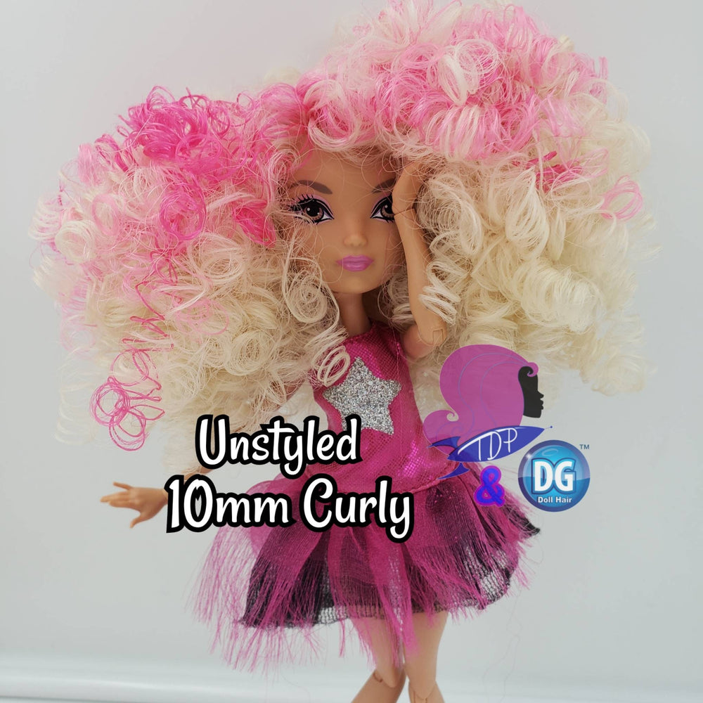 DG Curly Red Ginger 15mm, 20mm NF186 Auburn pre-curled Doll Hair The Doll Planet Rerooting Fashion Doll Barbie™ Rainbow High™