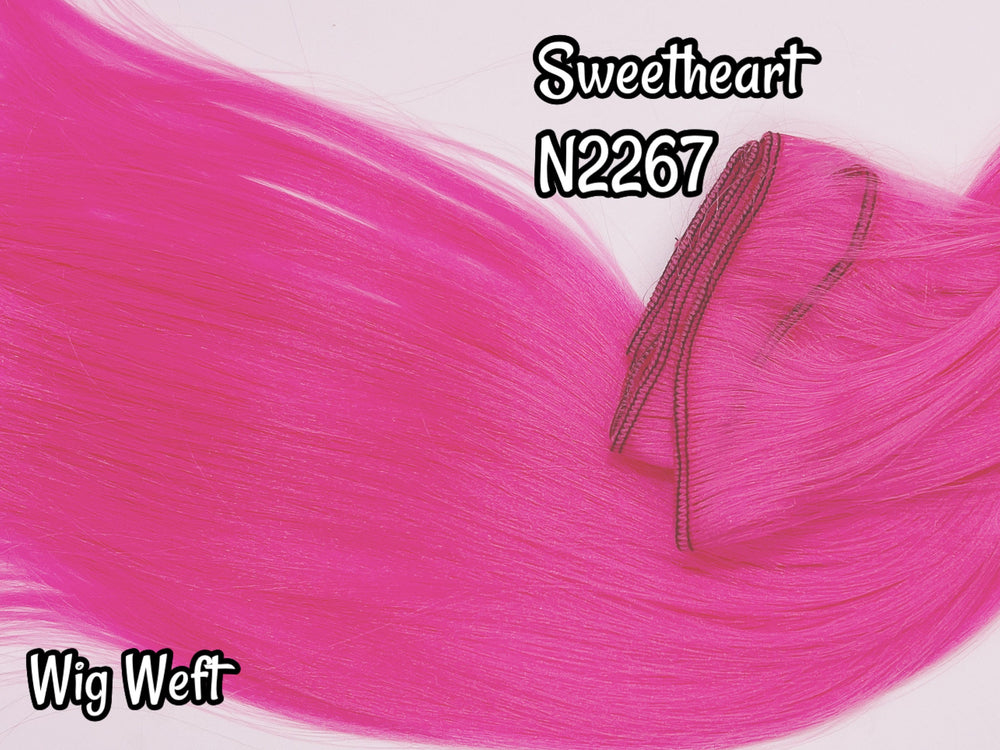 DG-HQ™ Wig Weft Nylon Sweetheart N2267 Fuchsia Nylon Weft 30"Wx20"L Doll Hair for Making Fashion Doll Wigs Standard Temperature