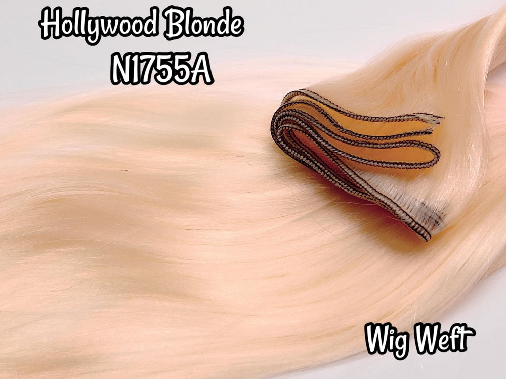 DG-HQ™ Wig Weft Nylon Hollywood Blonde N1755A Nylon Weft 30"Wx20"L Doll Hair for Making Fashion Doll Wigs Standard Temperature