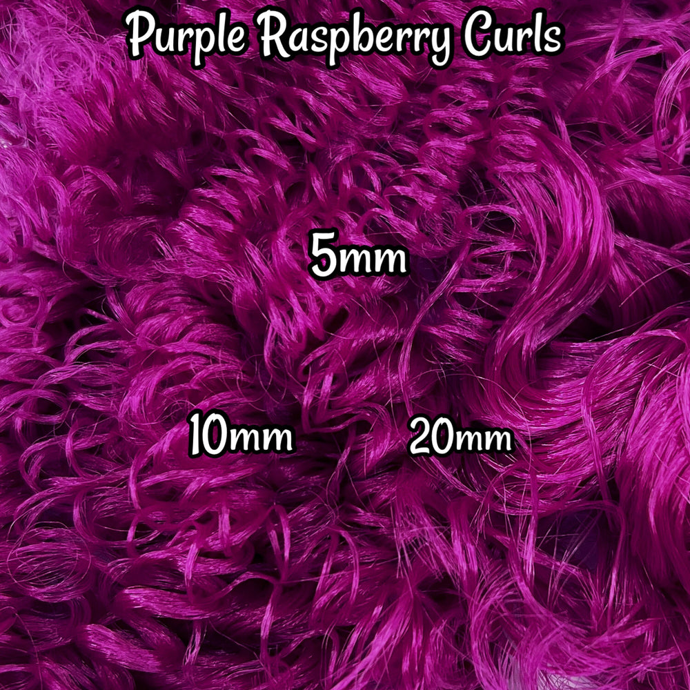 DG Curly Purple Raspberry 5mm 10mm 20mm options N3080 purple 36 inch 0.5oz/14g pre-curled Nylon Doll Hair for rerooting fashion dolls