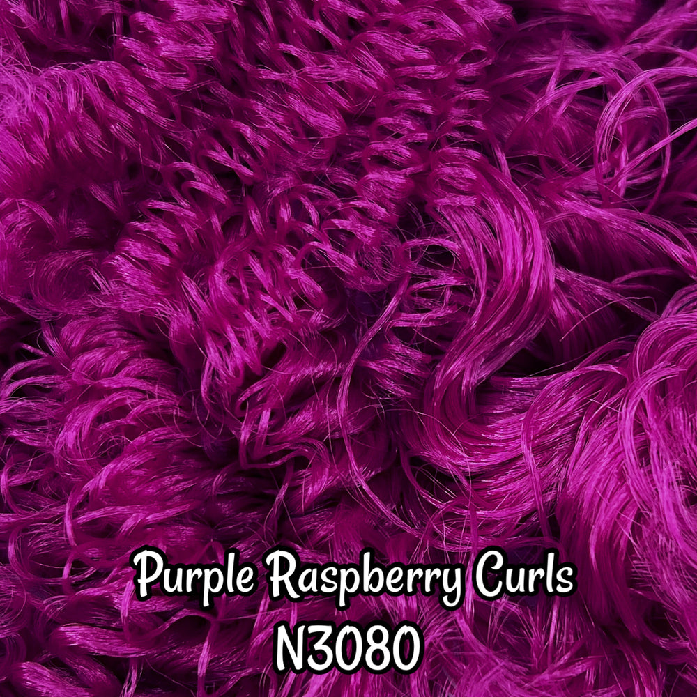 DG Curly Purple Raspberry 5mm 10mm 20mm options N3080 purple 36 inch 0.5oz/14g pre-curled Nylon Doll Hair for rerooting fashion dolls