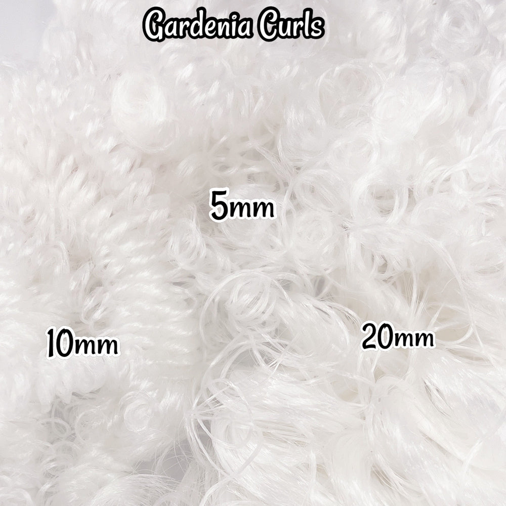 DG Curly Gardenia 5mm 10mm 20mm options N016D white 36 inch 0.5oz/14g pre-curled Nylon Doll Hair for rerooting fashion dolls