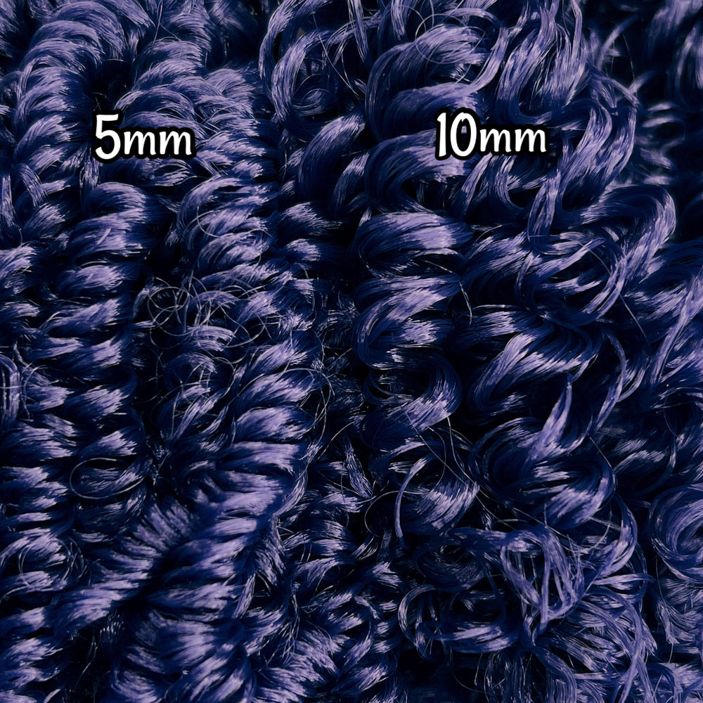 DG Curly Midnight Blue Redux 5mm 10mm 20mm options NL1841 36 inch 0.5oz/14g pre-curled Nylon Doll Hair for rerooting fashion dolls