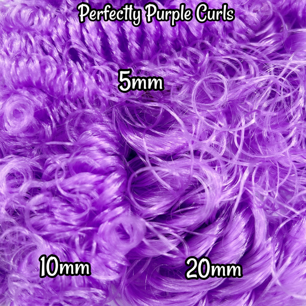 DG Curly Perfectly Purple 5mm 10mm 20mm options N1972 36 inch 0.5oz/14g pre-curled Nylon Doll Hair for rerooting fashion dolls