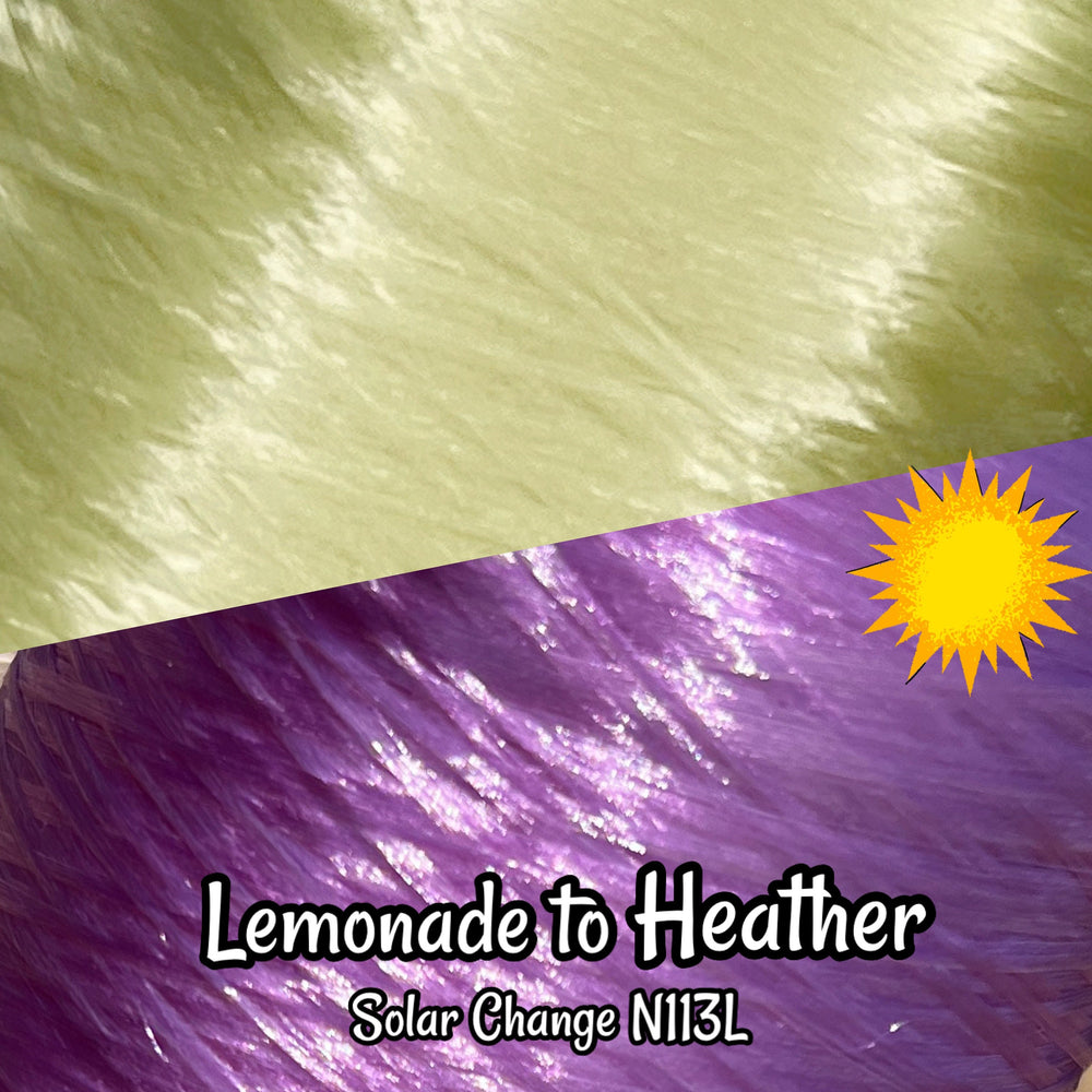 DG-HQ™ Solar Change Nylon Lemonade to Heather Purple N113L 36 inch 1oz/28g hank Color Changing Sunlight Doll Hair for rerooting fashion doll