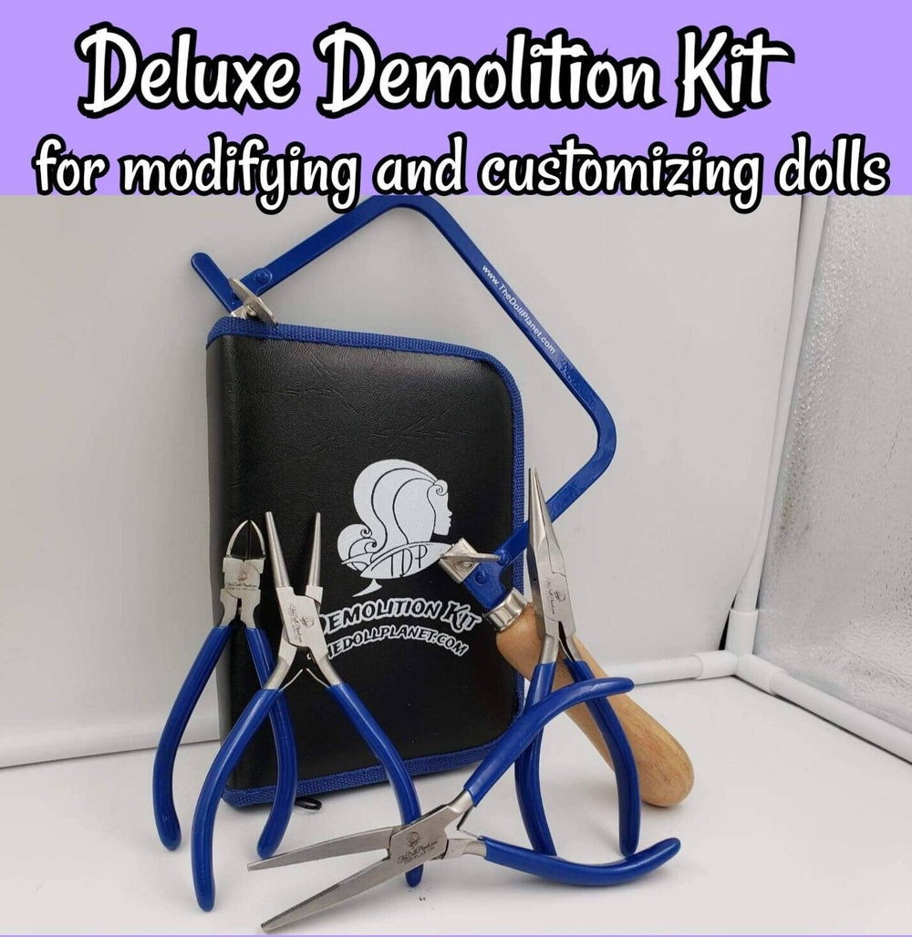 Demolition Kit Combo with Saw 4 piece Tool Kit & Jewelry Saw for Doll Mod Kit Bash Modifying Customizing Dolls and Action Figures