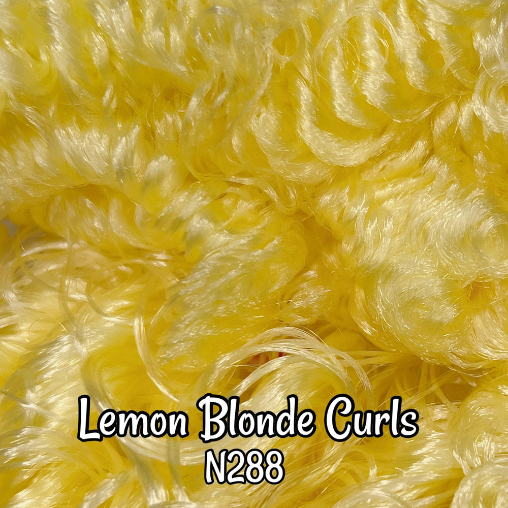 DG Curly Lemon Blonde 5mm 10mm 20mm options N288 Yellow 36 inch 0.5oz/14g pre-curled Nylon Doll Hair for rerooting fashion dolls