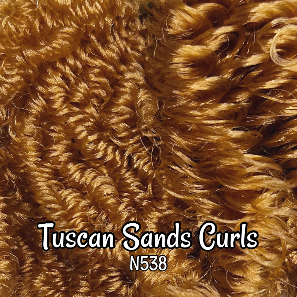 DG Curly Tuscan Sands N538 3, 5, 10, 15, 20, 25mm 36 inch 0.5oz/14g pre-curled Nylon Doll Hair for rerooting fashion dolls