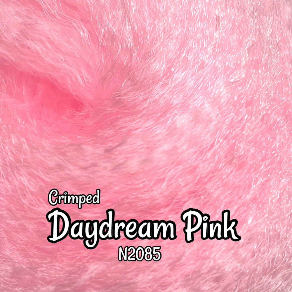 Crimped Daydream Pink N2085 Ethnic wavy pastel pink 36 inch 0.5oz/14g hank Nylon Doll Hair for rerooting fashion dolls Standard Temperature