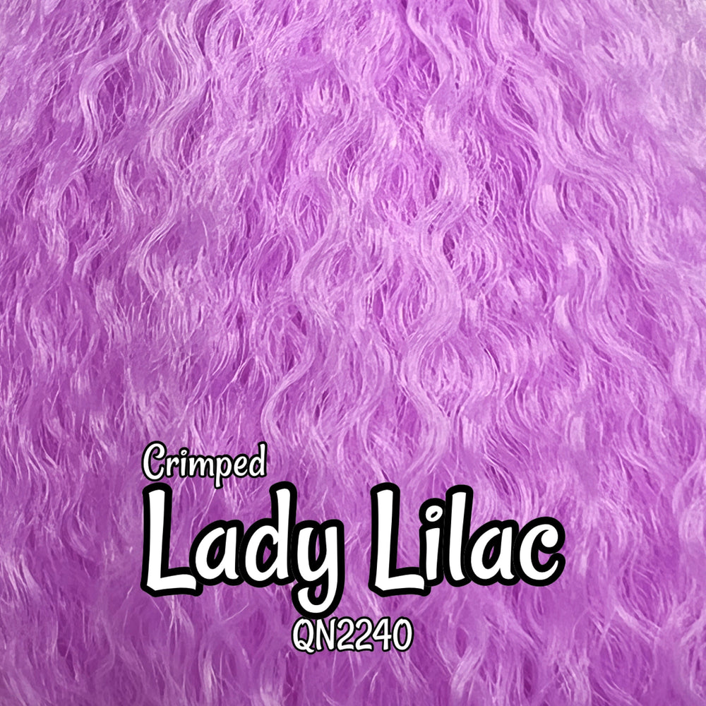 Crimped Lady Lilac QN2240MA Ethnic wavy light purple 36 inch 0.5oz/14g hank Nylon Doll Hair for rerooting fashion dolls Standard Temperature