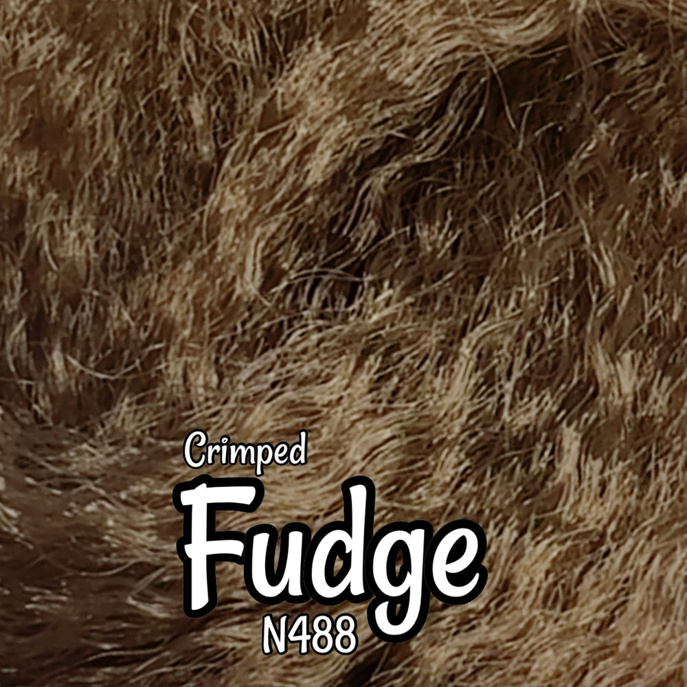 Crimped Fudge N488 Ethnic wavy brown 36 inch 0.5oz/14g hank Nylon Doll Hair for rerooting fashion dolls Standard Temperature