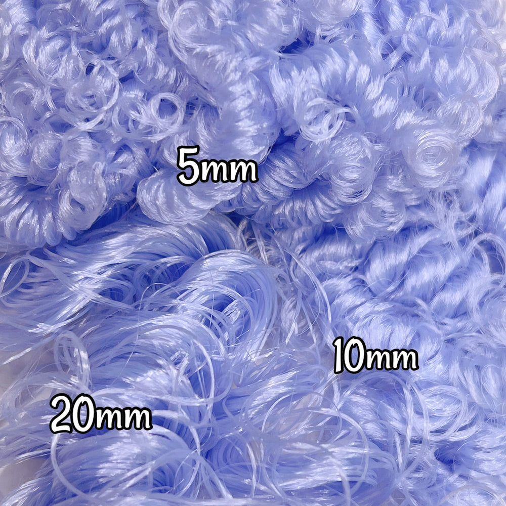 DG Curly 2Tone Zephyr NH004 5mm 10mm 20mm blue 36 inch 0.5oz/14g pre-curled Nylon Doll Hair for rerooting fashion dolls Standard Temperature