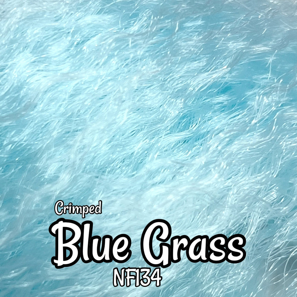 Crimped Blue Grass NF134 Ethnic wavy light blue 36 inch 0.5oz/14g hank Nylon Doll Hair for rerooting fashion dolls Standard Temperature