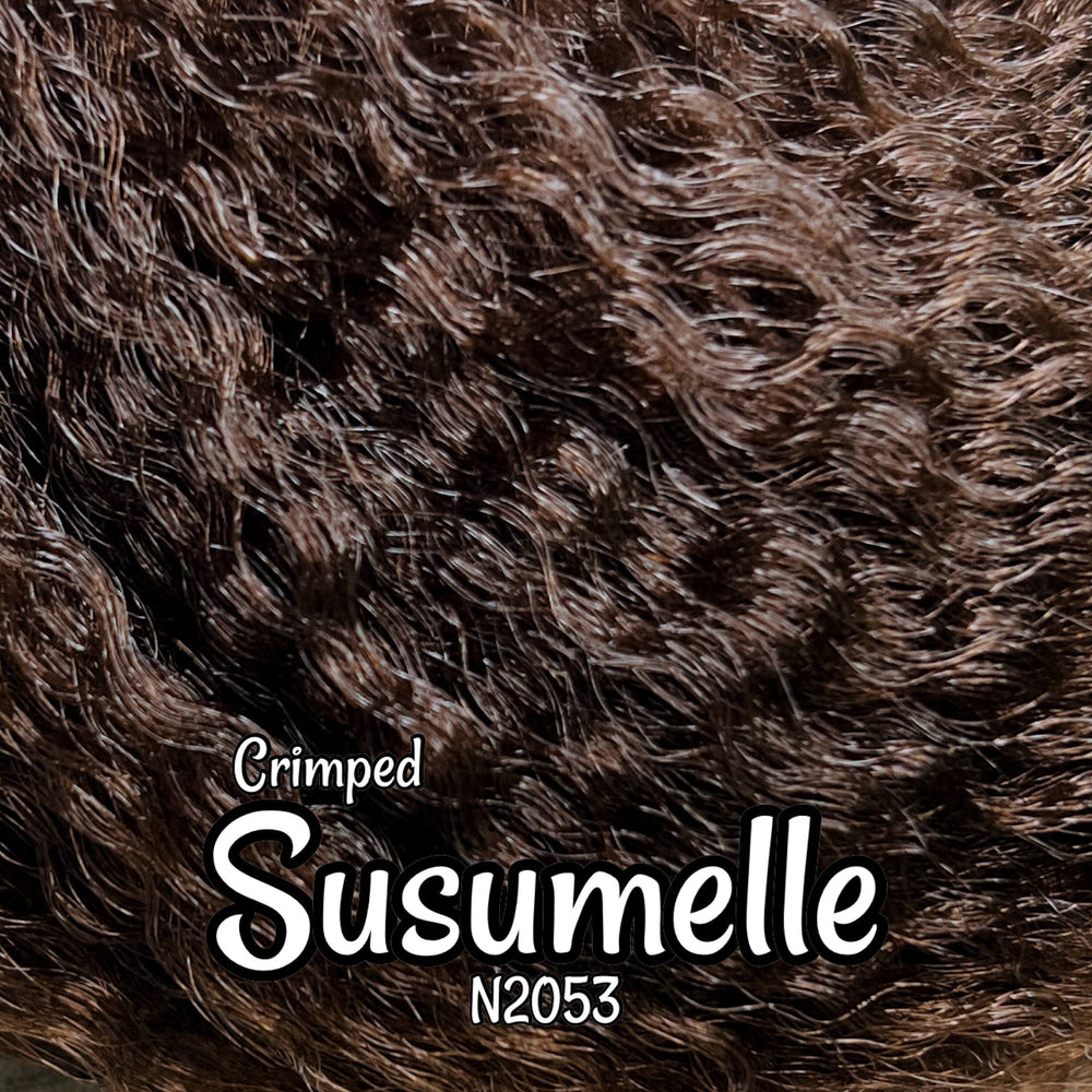Crimped Susumelle N2053 Ethnic wavy dark brown 36 inch 0.5oz/14g hank Nylon Doll Hair for rerooting fashion dolls Standard Temperature