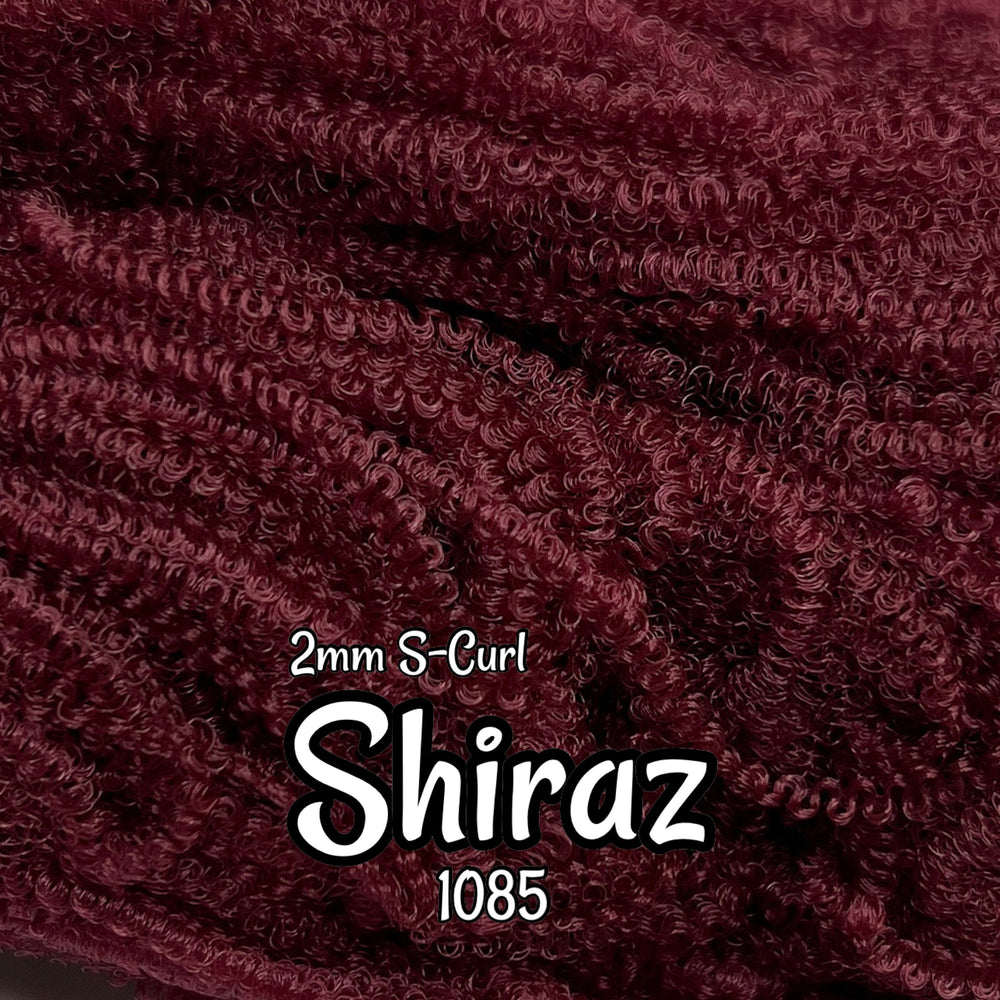 DG S-Curl Shiraz 2mm 1085 Burgundy wine Afro curly Ethnic 18 inch 0.5oz/14g hank Nylon Doll Hair for rerooting fashion dolls