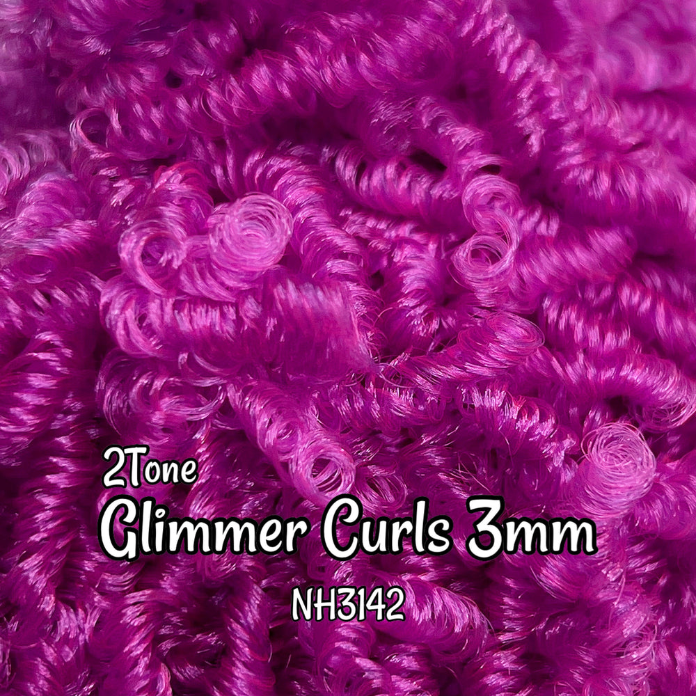 DG Curly 3mm Glimmer NH3142 fuchsia 36 inch 0.5oz/14g pre-curled Nylon Doll Hair for rerooting fashion dolls Standard Temperature