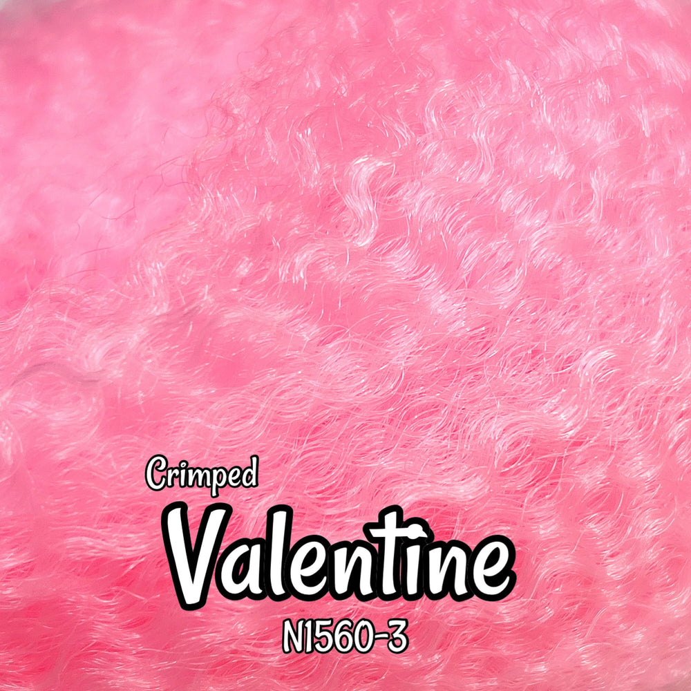 Crimped Valentine N1560-3 Ethnic wavy light pink 36 inch 0.5oz/14g hank Nylon Doll Hair for rerooting fashion dolls Standard Temperature