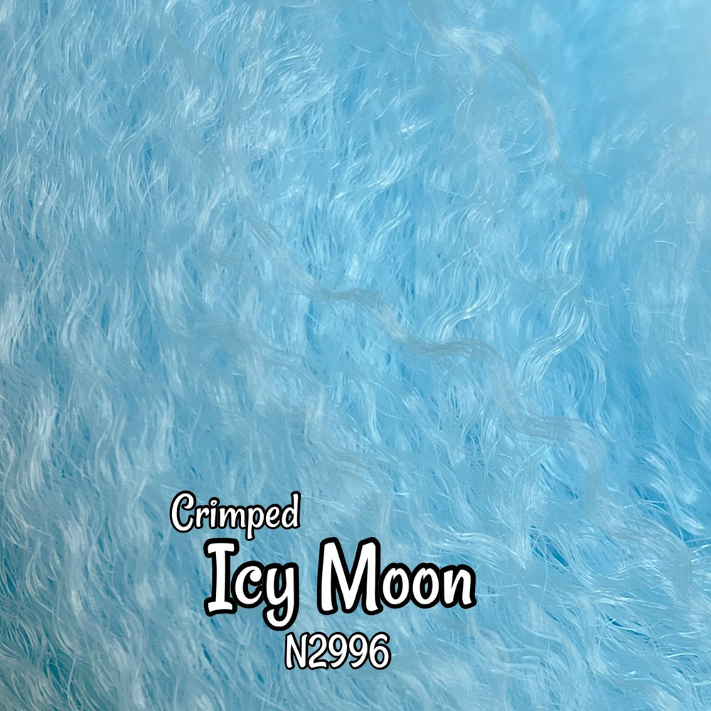 Crimped Icy Moon N2996 Ethnic wavy blue 36 inch 0.5oz/14g hank Nylon Doll Hair for rerooting fashion dolls Standard Temperature