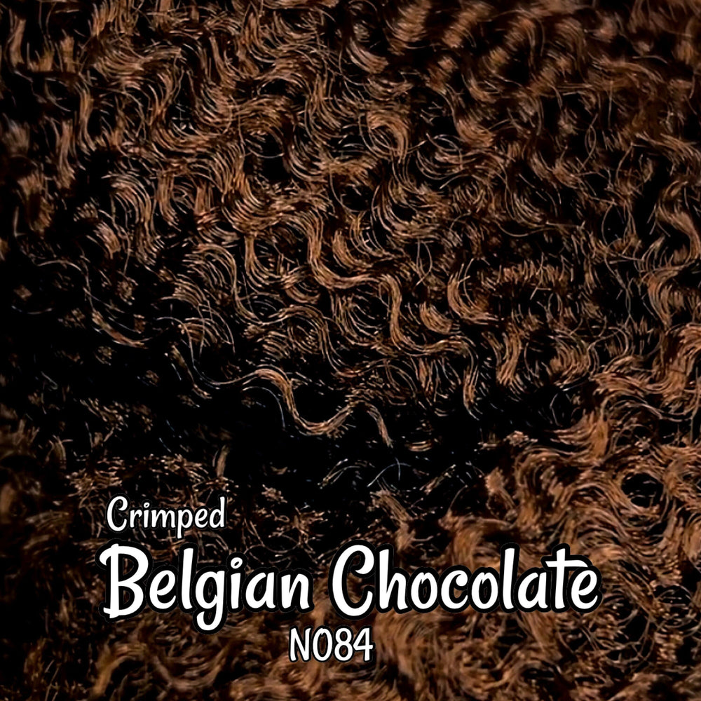 Crimped Belgian Chocolate N084 Ethnic wavy brown 36 inch 0.5oz/14g hank Nylon Doll Hair for rerooting fashion dolls Standard Temperature