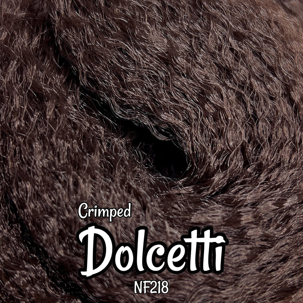 Crimped Dolcetti NF218 Ethnic wavy dark brown 36 inch 0.5oz/14g hank Nylon Doll Hair for rerooting fashion dolls Standard Temperature