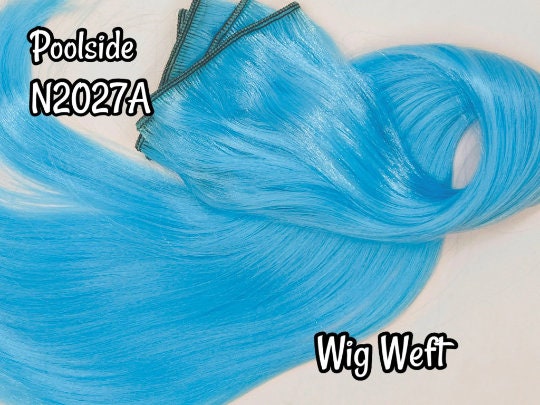 DG-HQ™ Wig Weft Nylon Poolside N2027A Blue Hair Nylon Weft 30"Wx20"L Doll Hair for Making Fashion Doll Wigs Standard Temperature