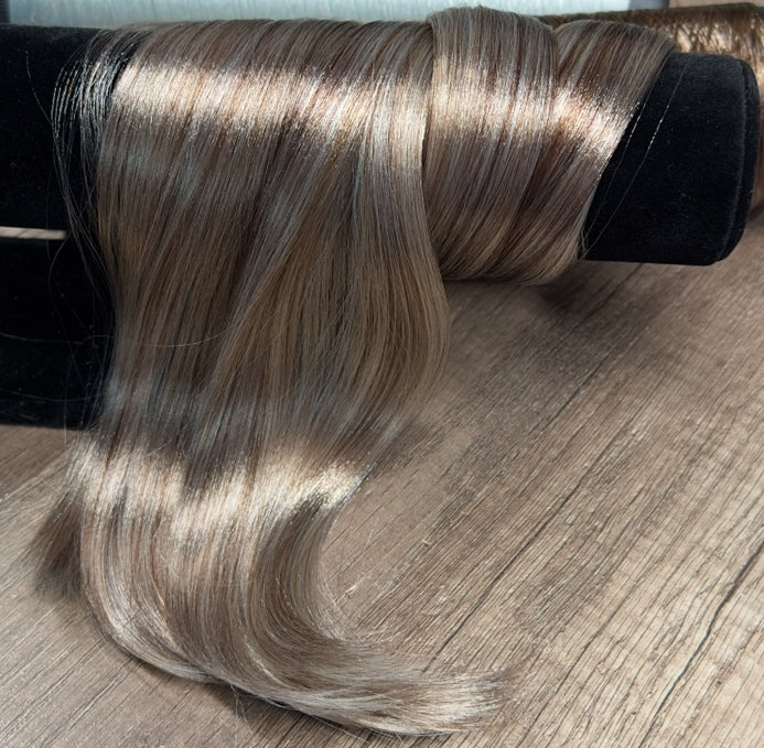 DG Straight Nylon Custom 3Tone Rustic Ash Blend 1oz/28g 36inch/92cm brown grey Doll Hair