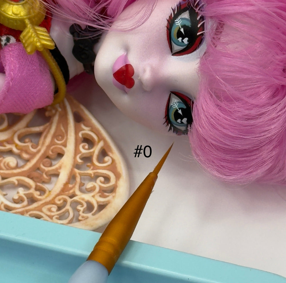 Royal Gold Artist Nylon Fine Point Liner Brush R9595 multiple sizes for Fashion Doll Faceups