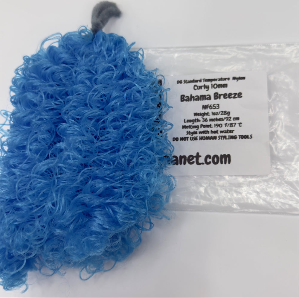 DG Curly Nylon Bahama Breeze NF653 1oz/28g 36in/92cm blue Doll Hair
