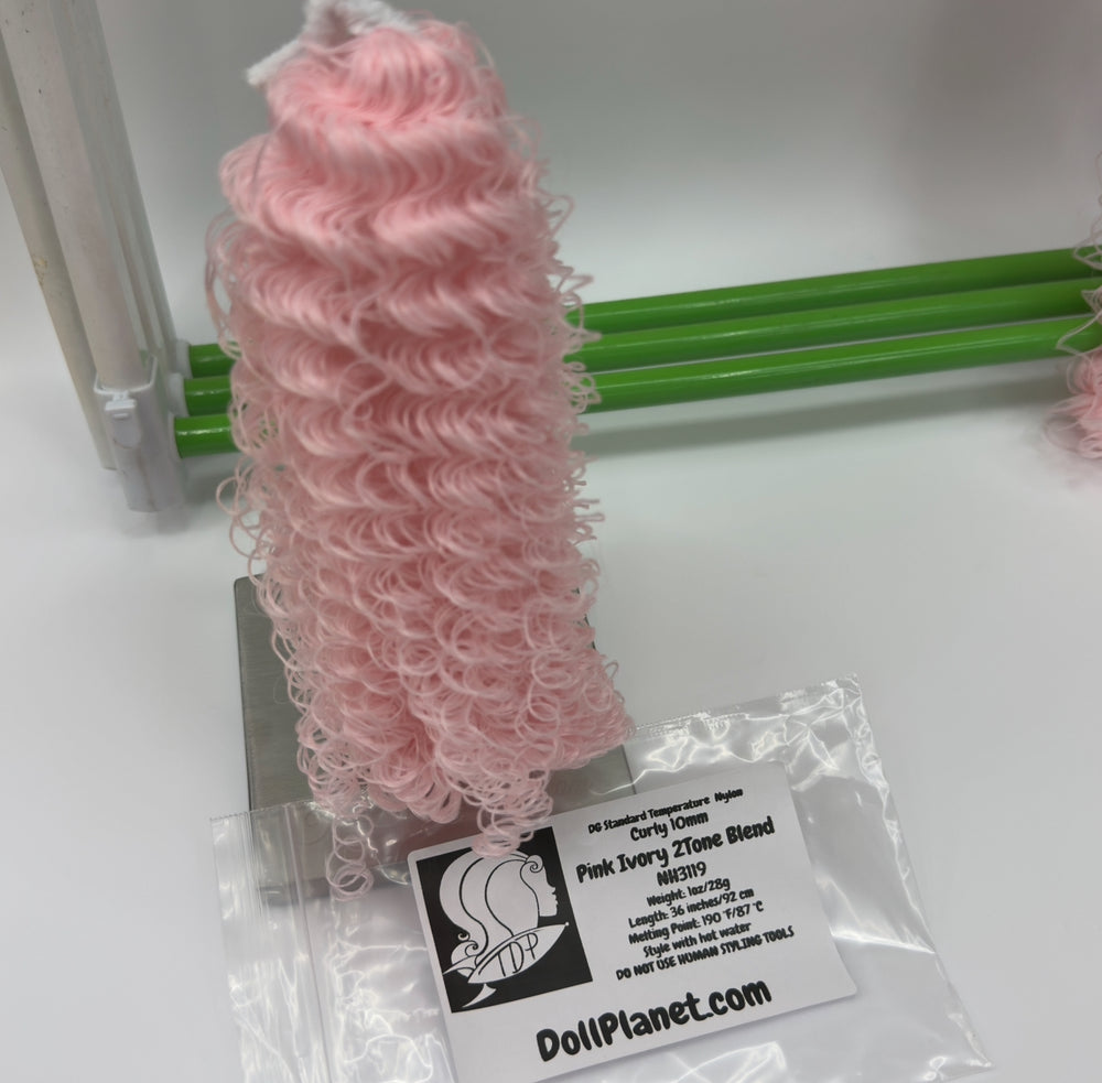 DG Curly Nylon Pink Ivory 2Tone Blend NH3119 1oz/28g 36in/92cm Doll Hair