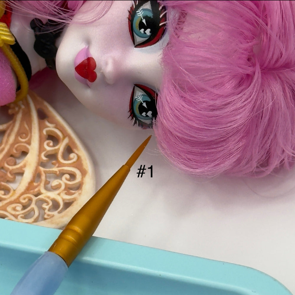 Royal Gold Artist Nylon Fine Point Liner Brush R9595 multiple sizes for Fashion Doll Faceups