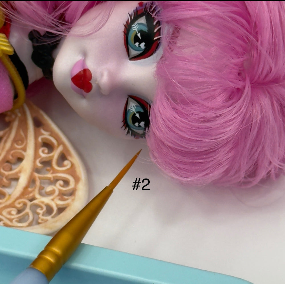 Royal Gold Artist Nylon Fine Point Liner Brush R9595 multiple sizes for Fashion Doll Faceups